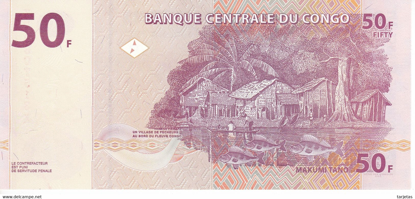 BILLETE DE EL CONGO DE 50 FRANCS DEL AÑO 2013 SIN CIRCULAR (BANK NOTE) UNCIRCULATED - República Del Congo (Congo Brazzaville)