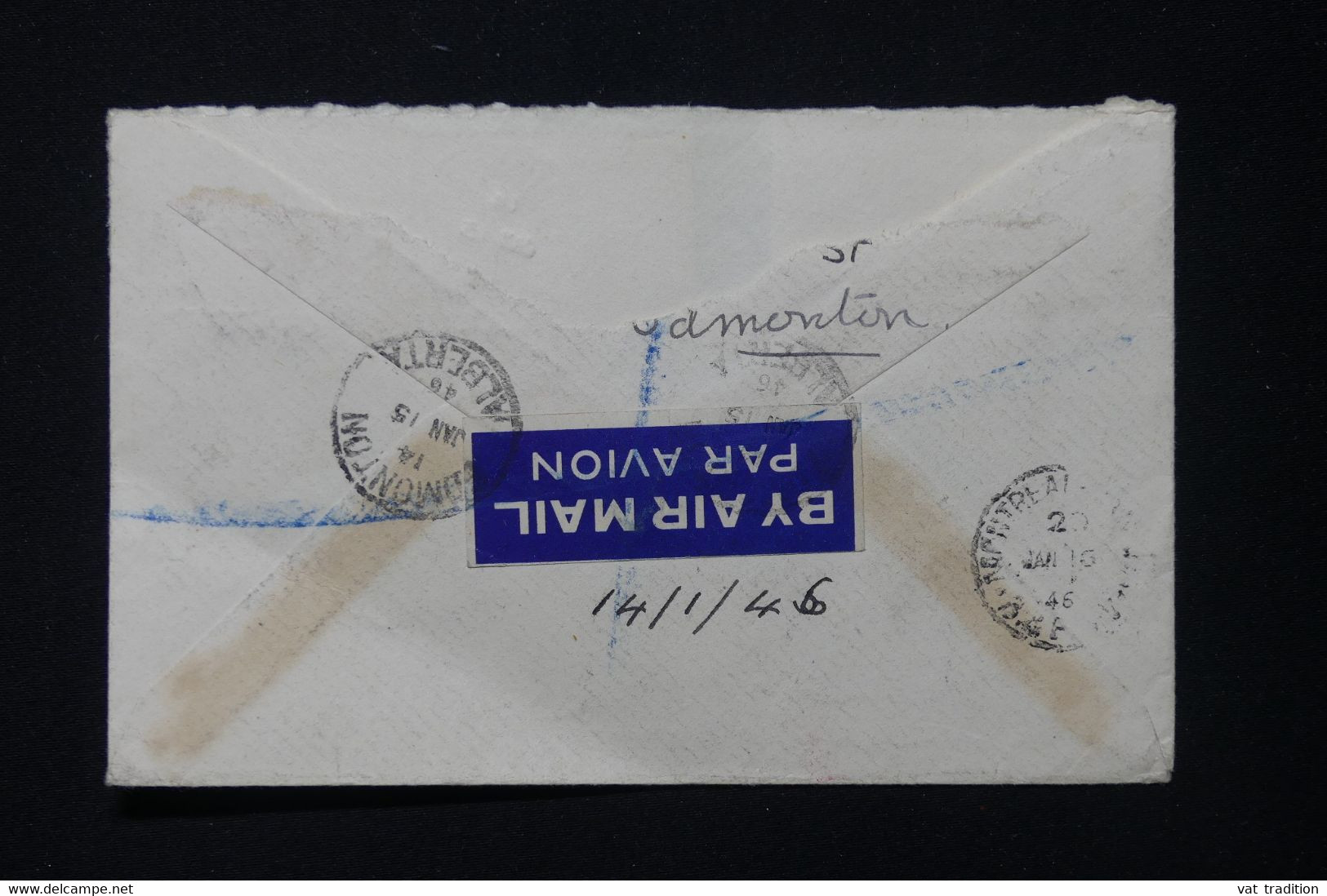 CANADA - Enveloppe En Recommandé De Edmonton Pour Londres En 1946 - L 82531 - Cartas & Documentos