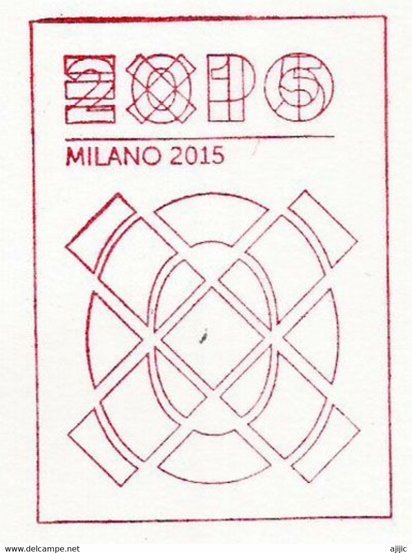 ALGERIE. EXPO UNIVERSELLE MILANO 2015. Lettre Du Pavillon ALGERIE Avec Timbres Algériens + Tampons Officiels Du Pavillon - 2015 – Milán (Italia)