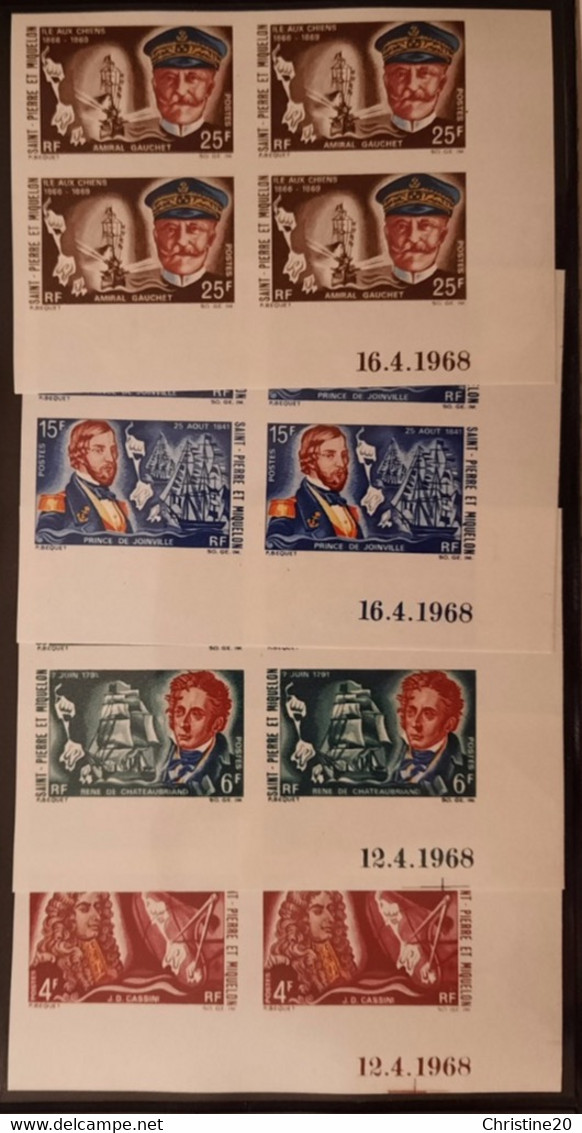 St.Pierre Et Miquelon/Saint Pierre And Miquelon N°380/83 Nd Bloc De 4 Cd**TB - Non Dentelés, épreuves & Variétés