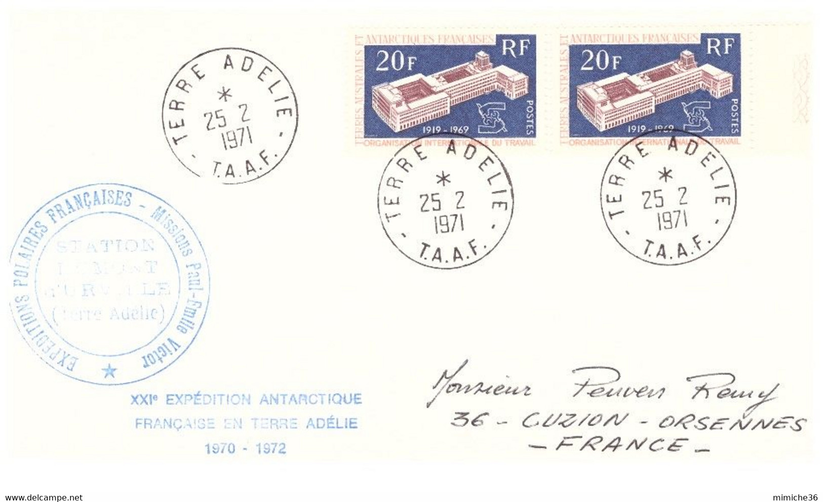 TAAF TERRE ADELIE 25 2 1971 AVEC N°32 - Covers & Documents