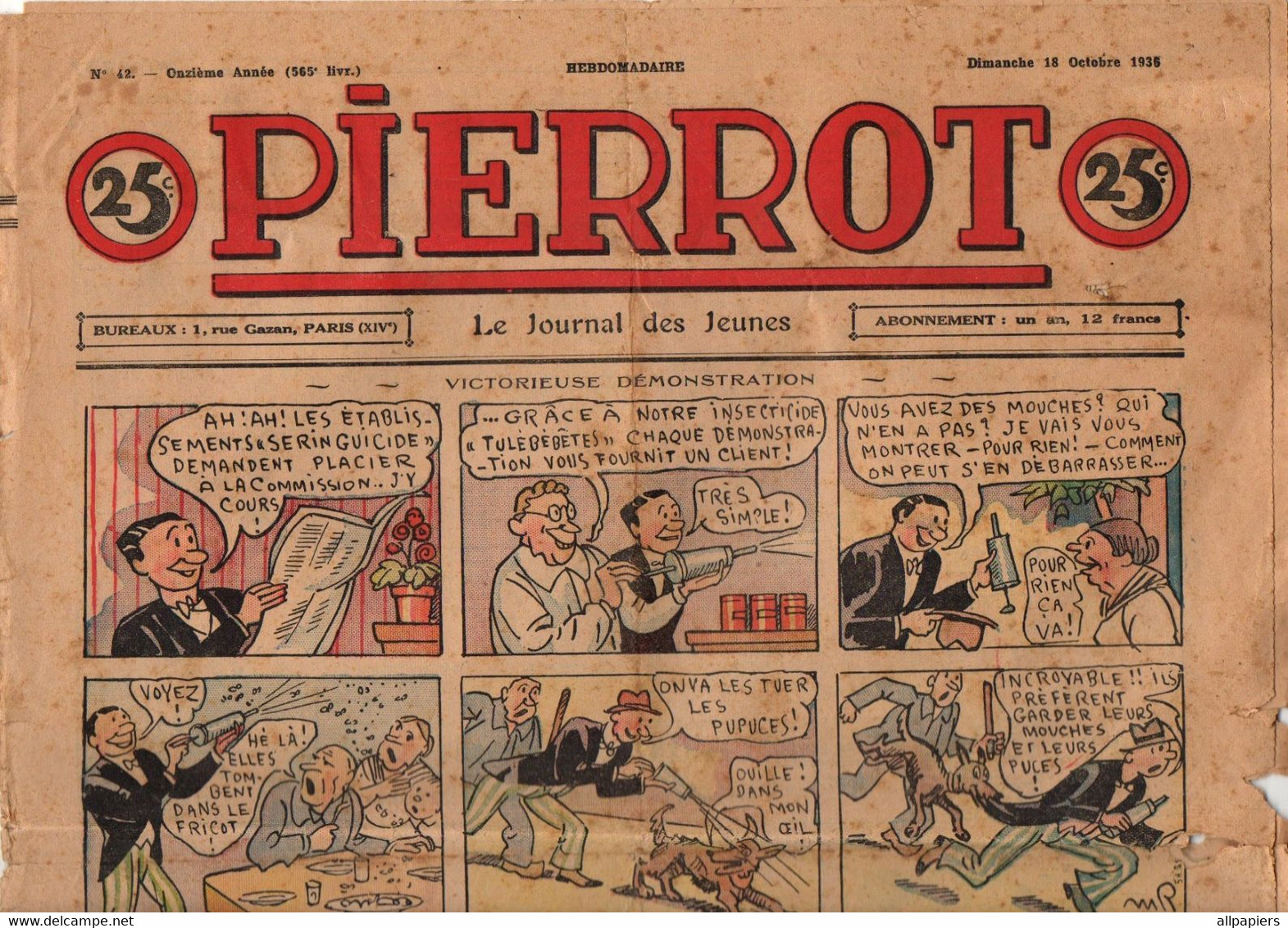 Pierrot N°42 Victorieuse Démonstration - Les Aventures De Pitche - Parlons De La Marine - Costo, Chien Policier De 1936 - Pierrot