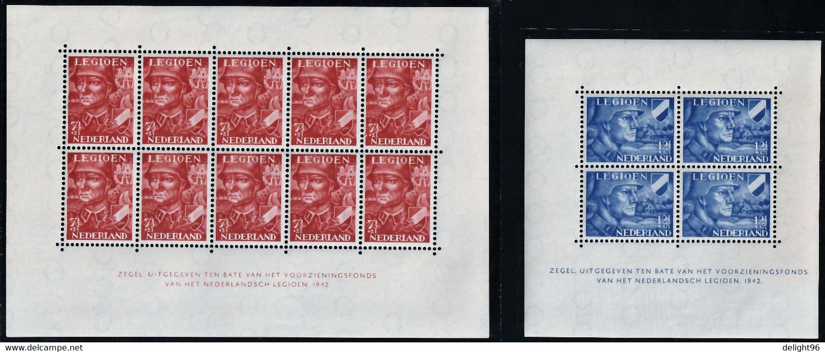 1942 Netherlands Dutch Legions Of The Waffen-SS Minisheets (** / MNH / UMM) - Unused Stamps