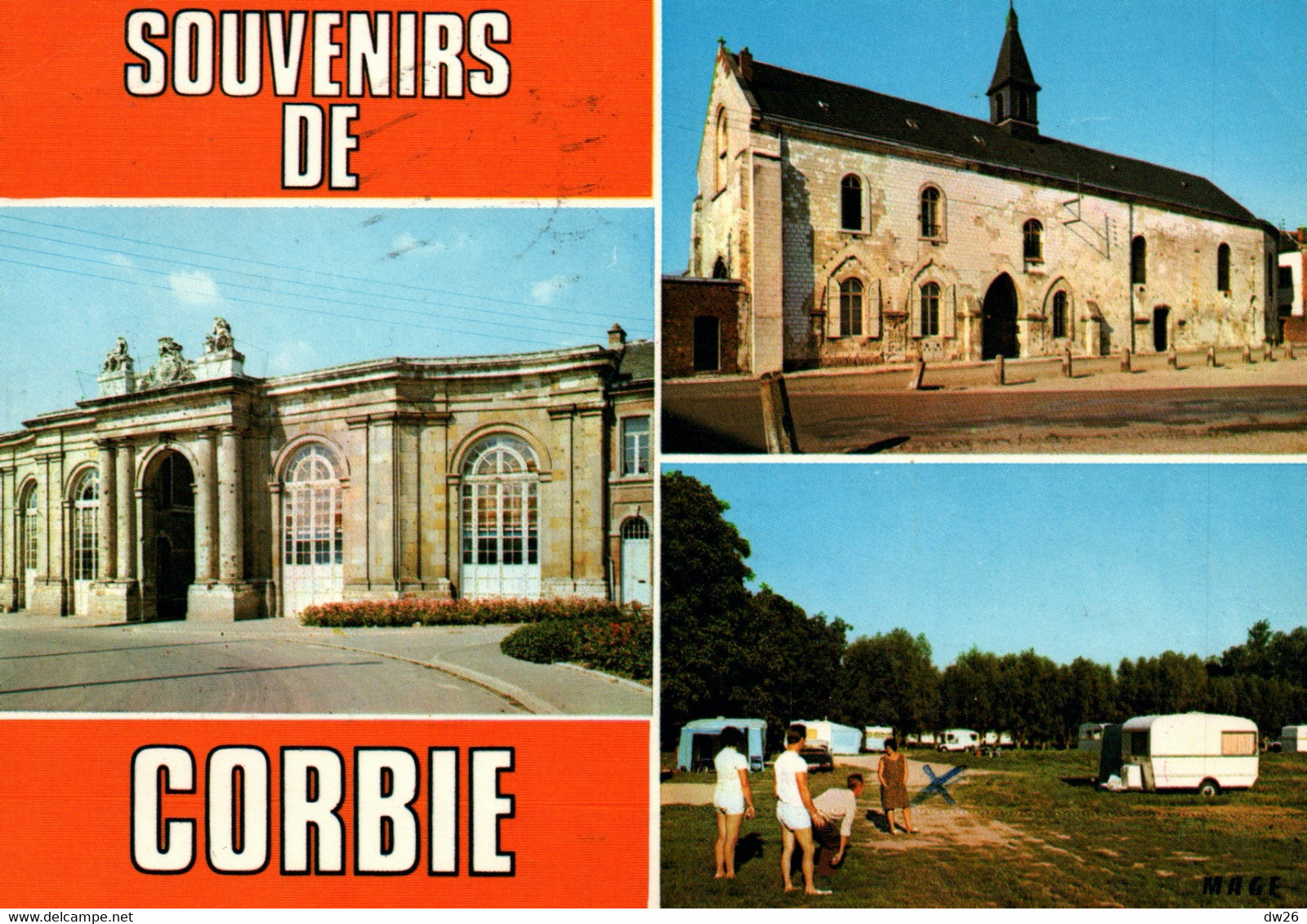 Souvenir De Corbie (Somme) Multivues (porte, Camping, Ecole Ménagère) - Edition Mage - Souvenir De...