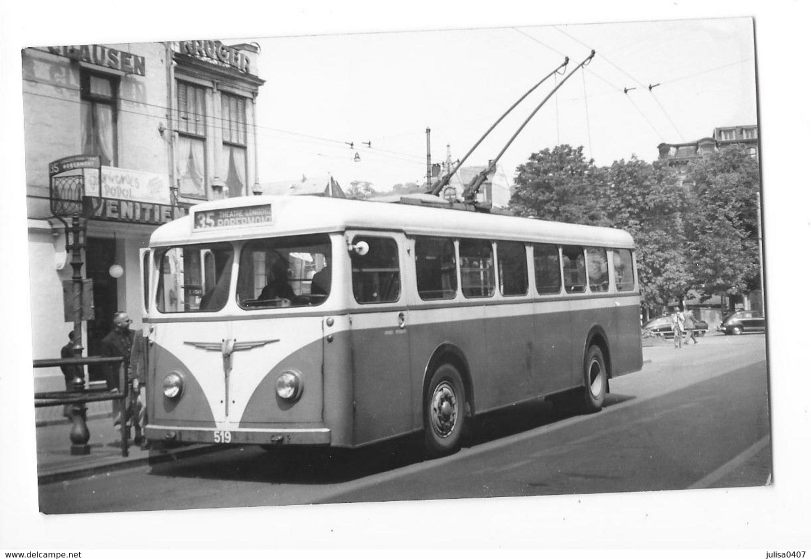 LIEGE (Belgique) Photographie Format CPA Trolleybus Superbe Plan 1952 - Liege
