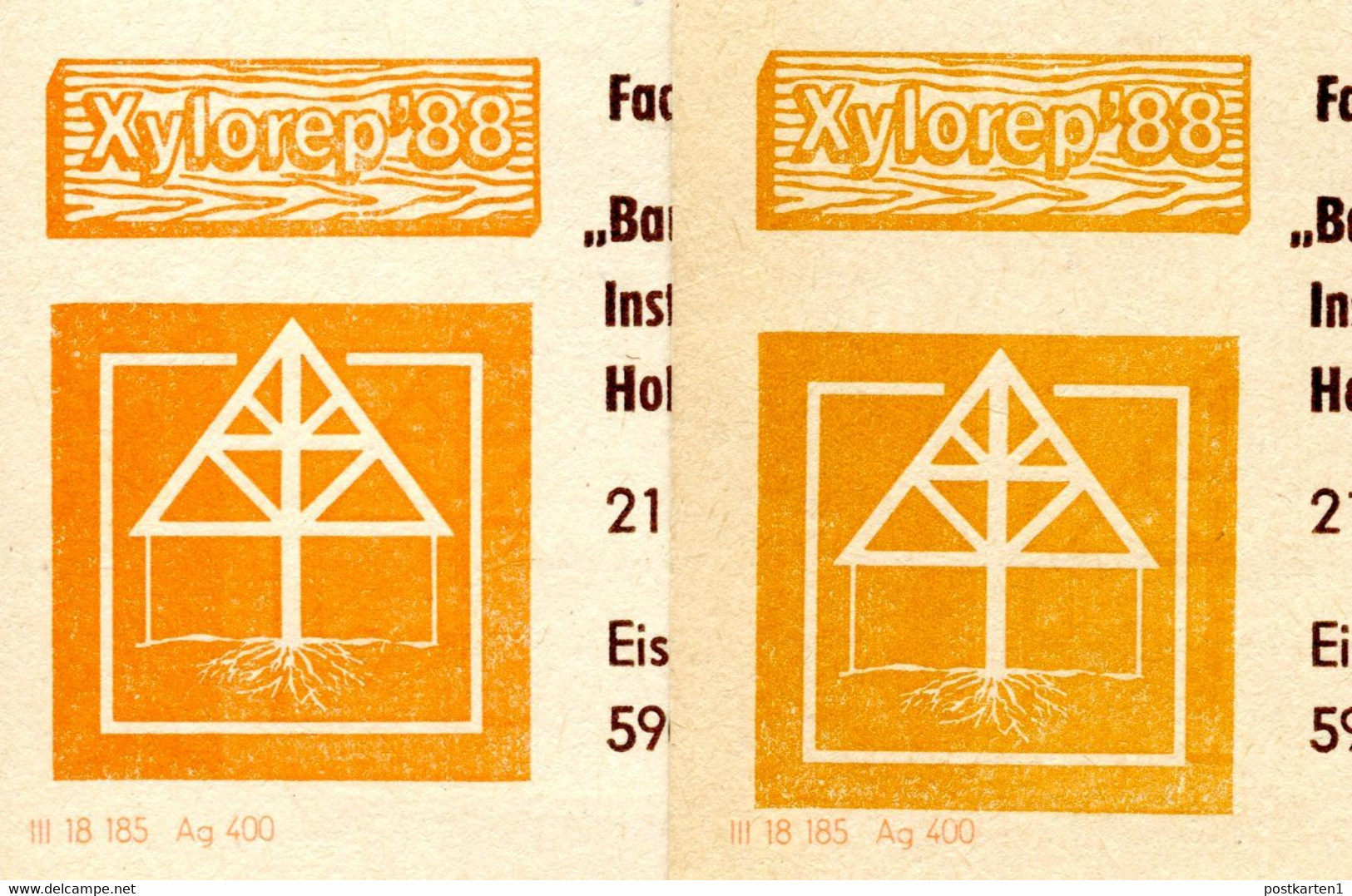 DDR P86II-8b-88 C13 Fachkolloquium Holzkonstruktionen ZWEITAUFLAGE Gebraucht 1988 - Cartes Postales Privées - Oblitérées