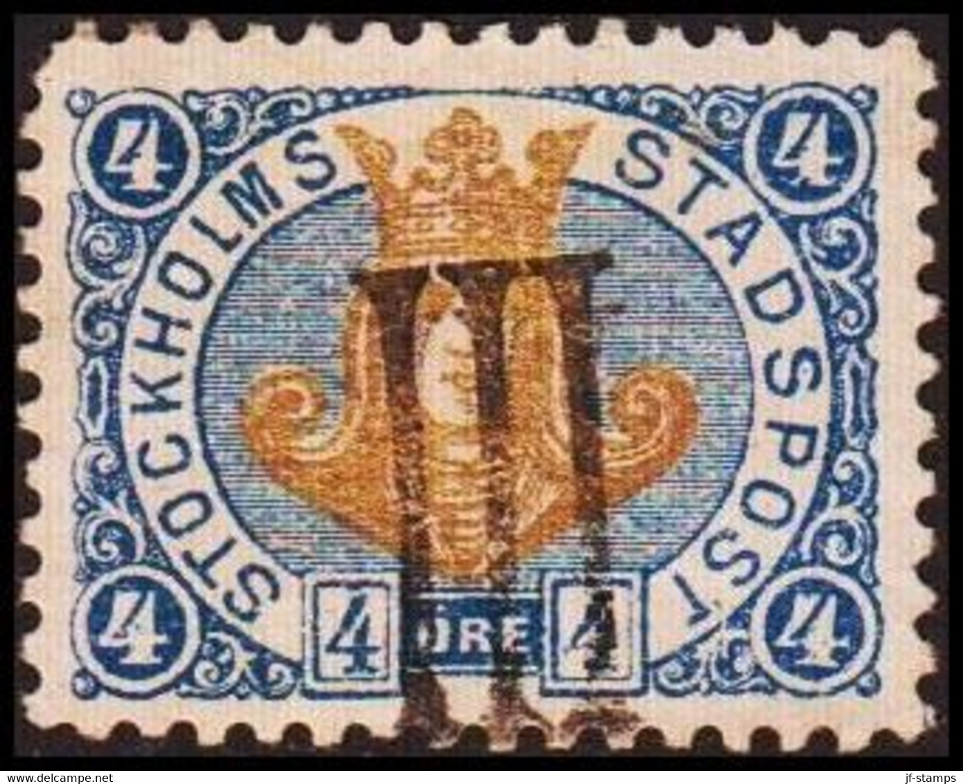 1887. SVERIGE.  STOCKHOLMS STADSPOST. 4 ÖRE.  () - JF411613 - Local Post Stamps