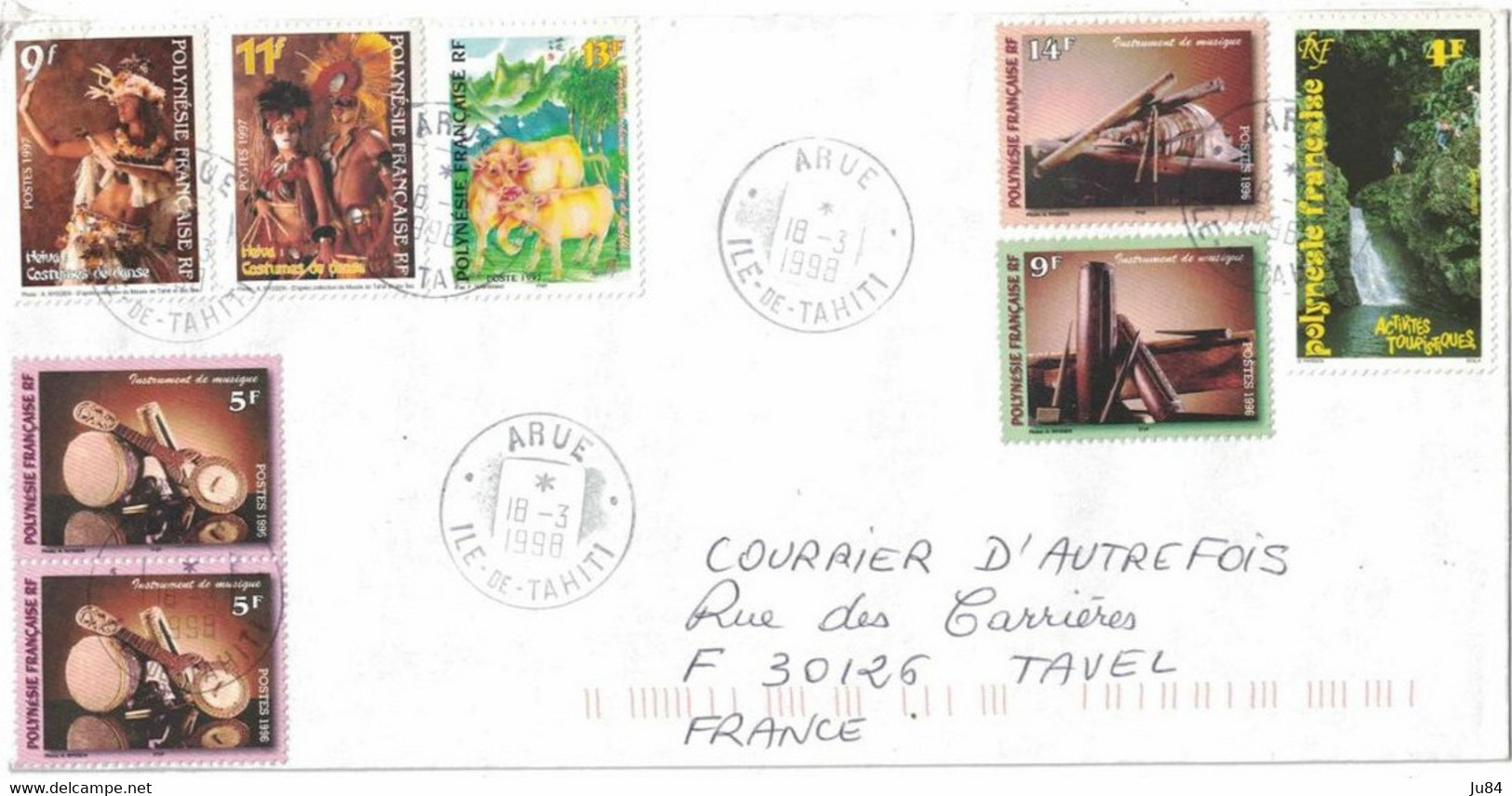 Ile De Tahiti - Arue - Lettre Pour La France - 18 Mars 1998 - Tahiti