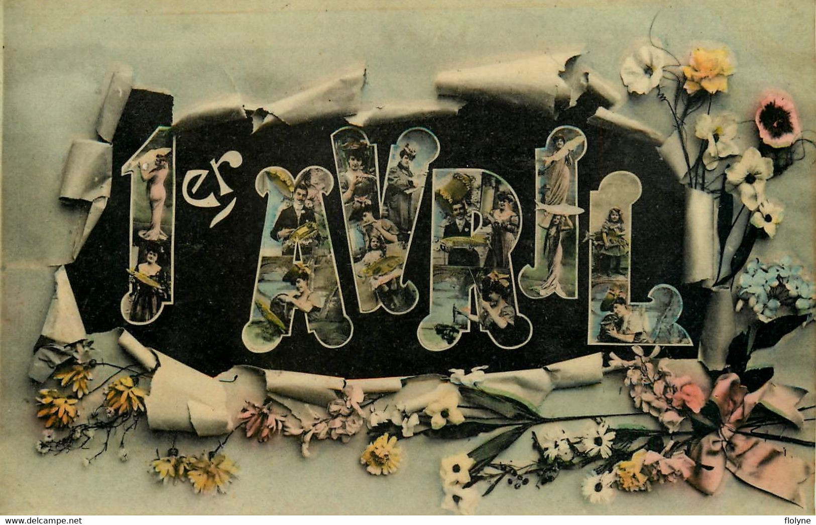 Thème Fête - 1er Avril - Cpa Carte Photo - Art Nouveau Jugenstil - 1er Avril - Poisson D'avril