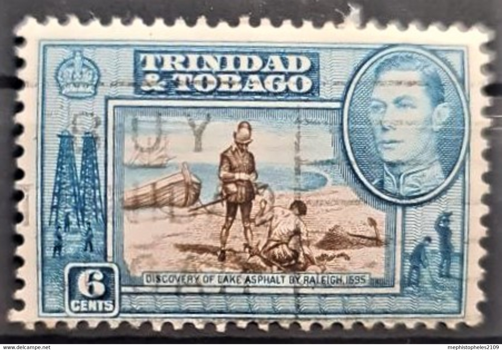 TRINIDAD & TOBAGO 1938/41 - Canceled - Sc# 55 - 6c - Trinité & Tobago (...-1961)