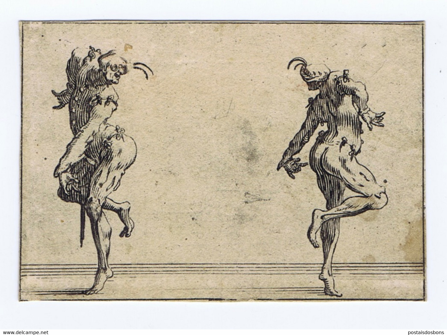 Cx17 BB2) Jacques Callot Gravure Ancienne 17ème De La Série Des CAPRICES 8x5,5cm - Stampe & Incisioni