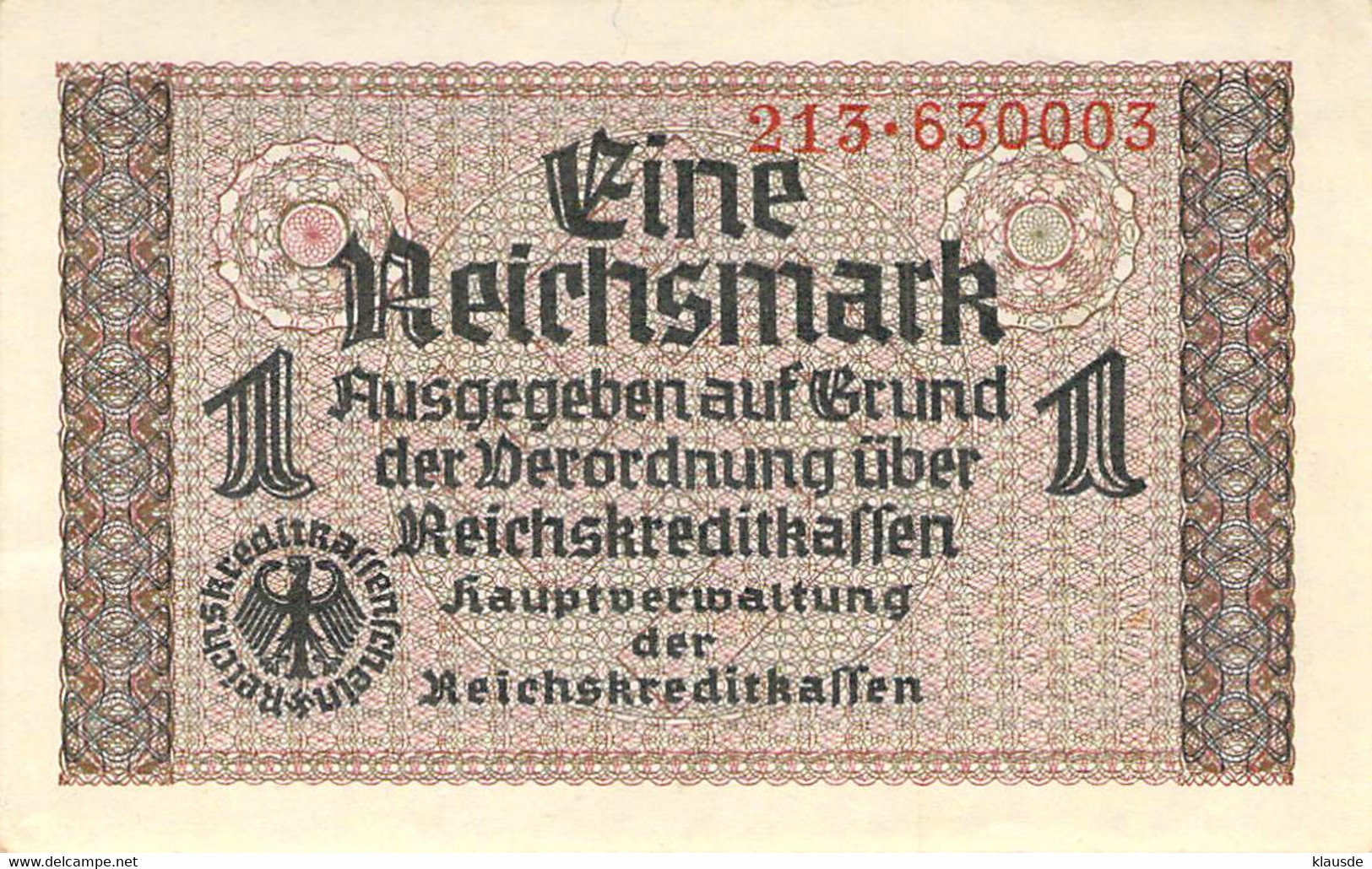 Deutschland 1 Reichsmark, (1939) UNC (I) - Altri & Non Classificati