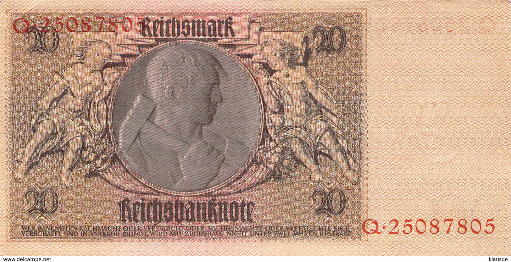 Deutschland 20 Reichsmark, 1924 AU/EF (II) - 10 Mark