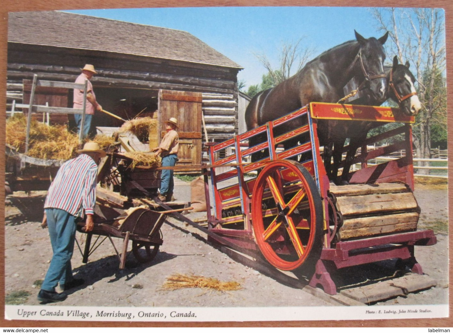 GRAIN THRESHING VILLAGE MORRISBURG PARK ONTARIO ST LAWRENCE CANADA CARD POST ANSICHTSKARTE CARTOLINA POSTCARD PC STAMP - Hamilton