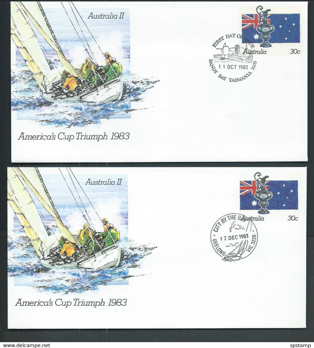 Australia 1983 30c America's Cup PSE X 8 , 7 Are FDI Cancels , Many Special Postmarks - Other & Unclassified