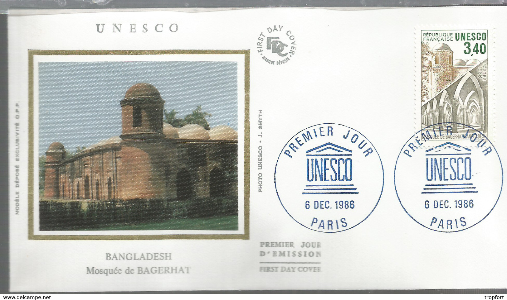 Cpa AL2 / First Day Cover Stamp / Enveloppe Timbrée Timbre Thème UNESCO BANGLADESH Mosquée De BAGERHAT - Bangladesch