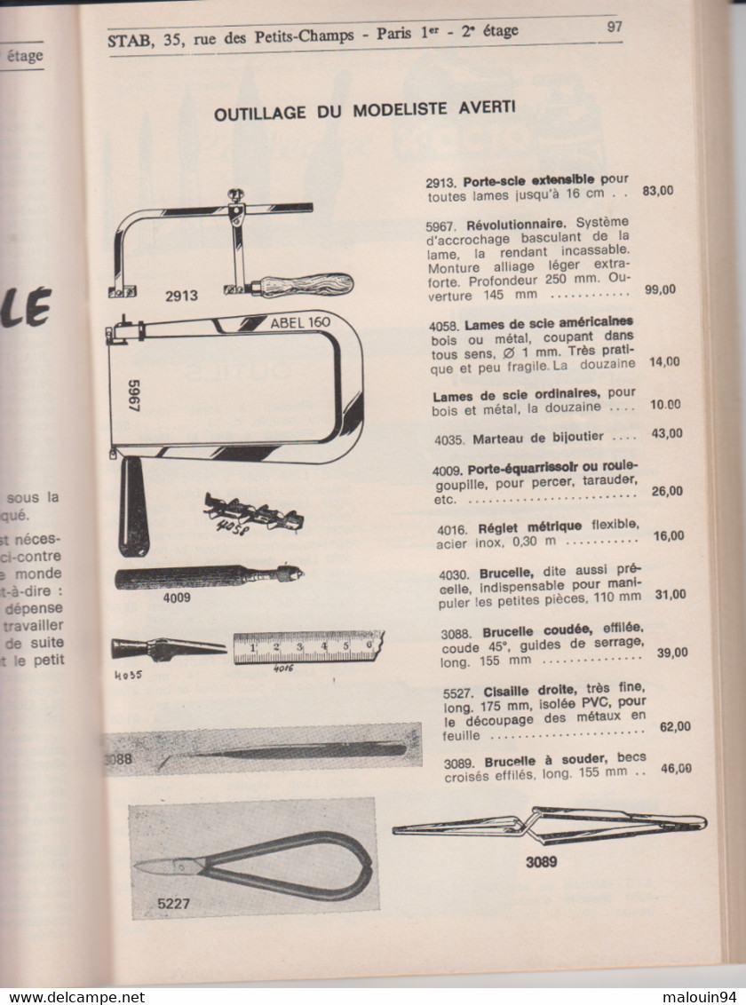 CATALOGUE STAB PARIS - Maquettes de bateaux - année 1985 environ