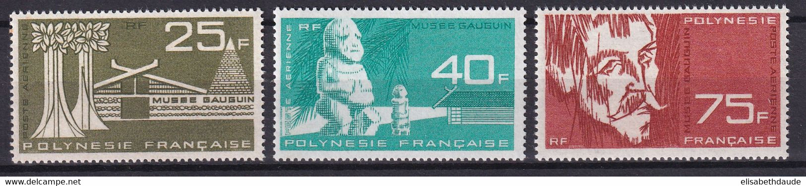 POLYNESIE - 1965 - POSTE AERIENNE YVERT N° 11/13 ** MNH - COTE = 57.5 EUR. - MUSEE GAUGUIN - Ungebraucht