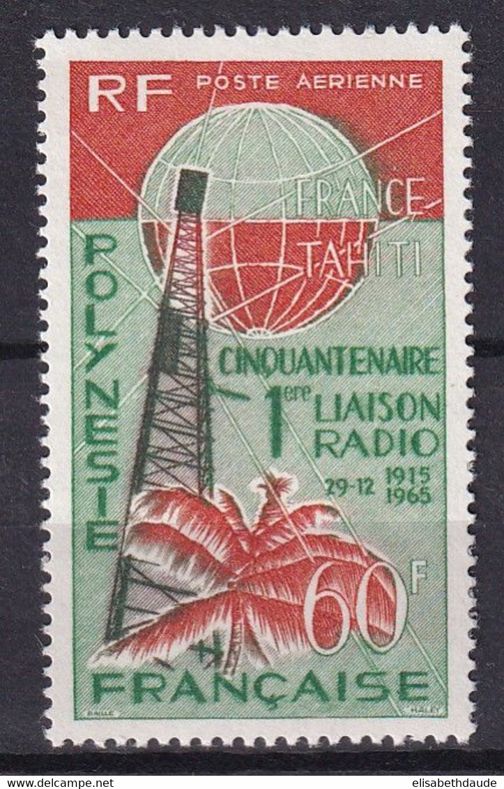 POLYNESIE - 1966 - POSTE AERIENNE YVERT N° 15 ** MNH - COTE = 23.5 EUR. - RADIO - Neufs