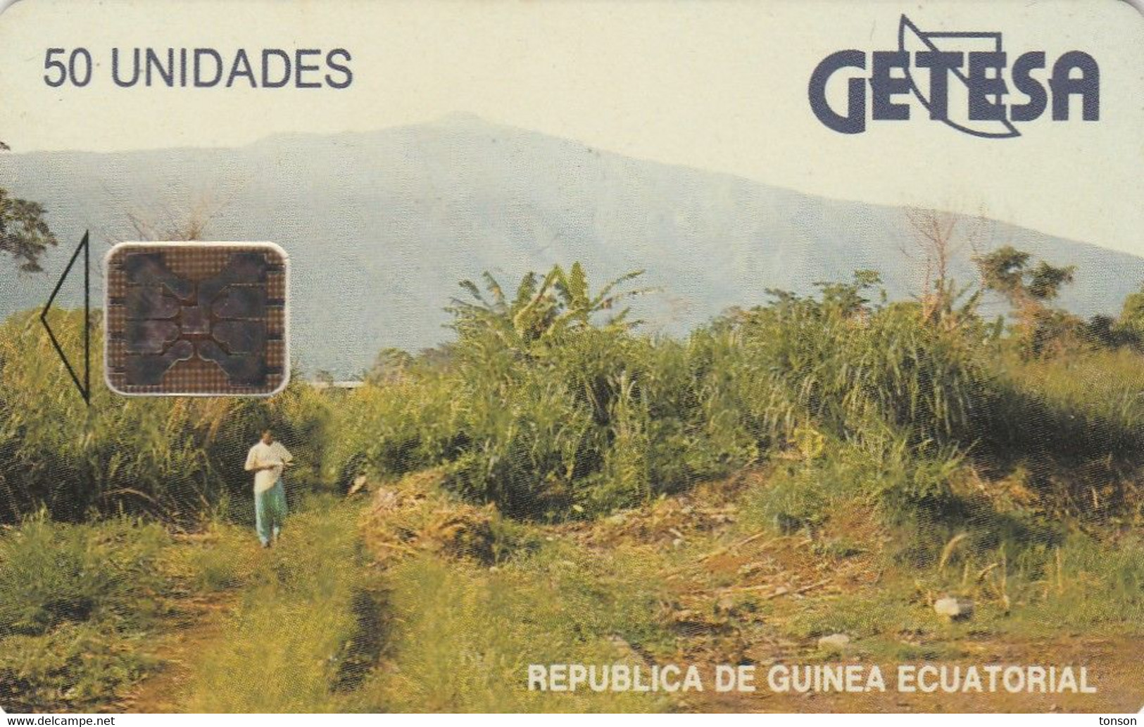 Equatorial Guinea, GQ-GET-0010, Landscape - SC5 (Grey Text - Glossy), 2 Scans.   C4C100963 - Equatoriaal Guinea