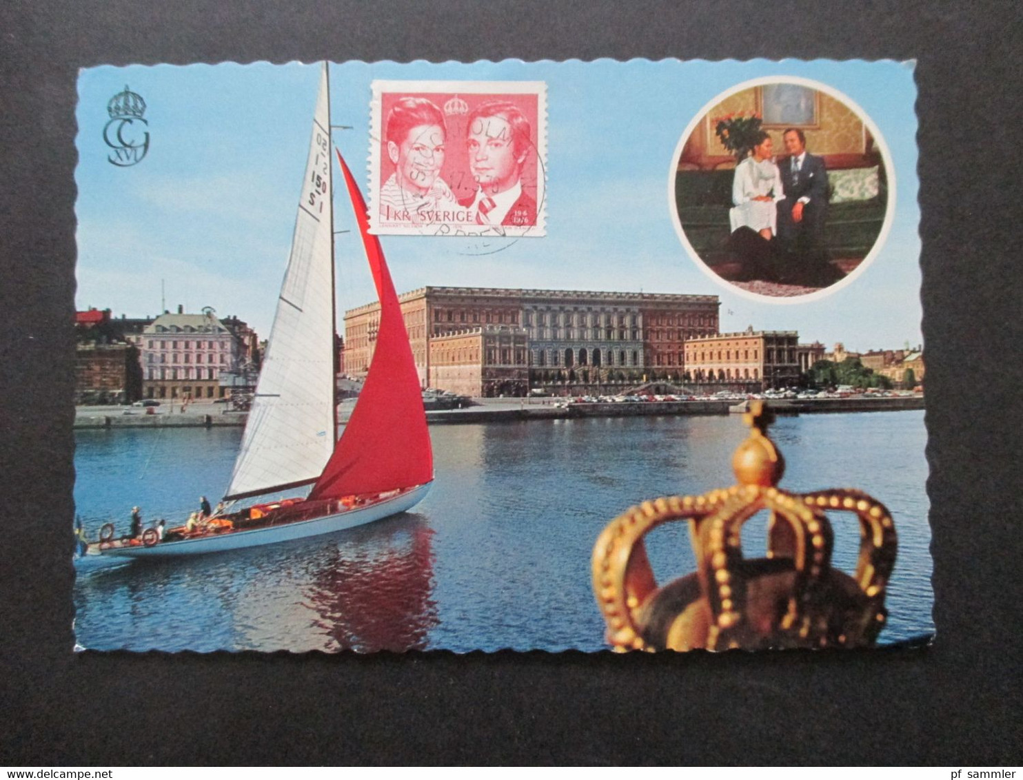 Schweden 1976 AK Royal Palace Stockholm Nach Berlin Gesendet Mit Gebühr Bezahlt Stempel / Taxe Percue Stockholm Ban - Lettres & Documents