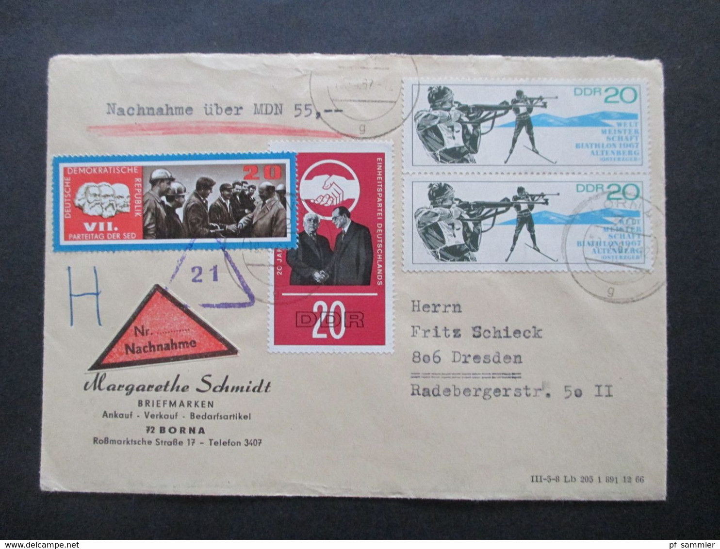 DDR 1960 / 70er Jahre insgesamt 14 Belege / Nachnahme / Einschreiben! Schöne Frankaturen / auch Einheiten!