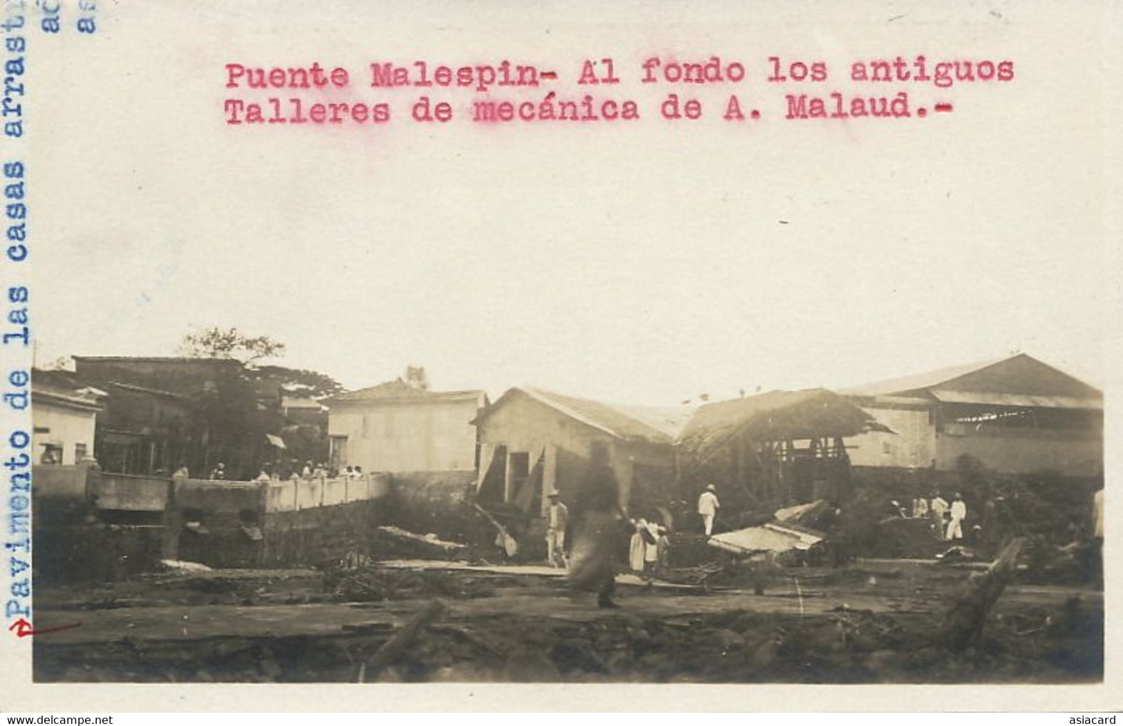 San Salvador Real Photo  Earthquake Or Flood Puente Malespin . Talleres A. Malaud .  Casas Arrastradas - El Salvador