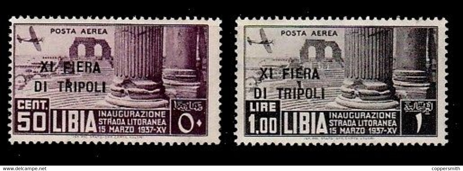 (004) Italie / Italy / Libya  Tripolis 1937 Fair Air Mail Stamps / Mustermesse ** / Mnh  Michel 87-88 - Libië