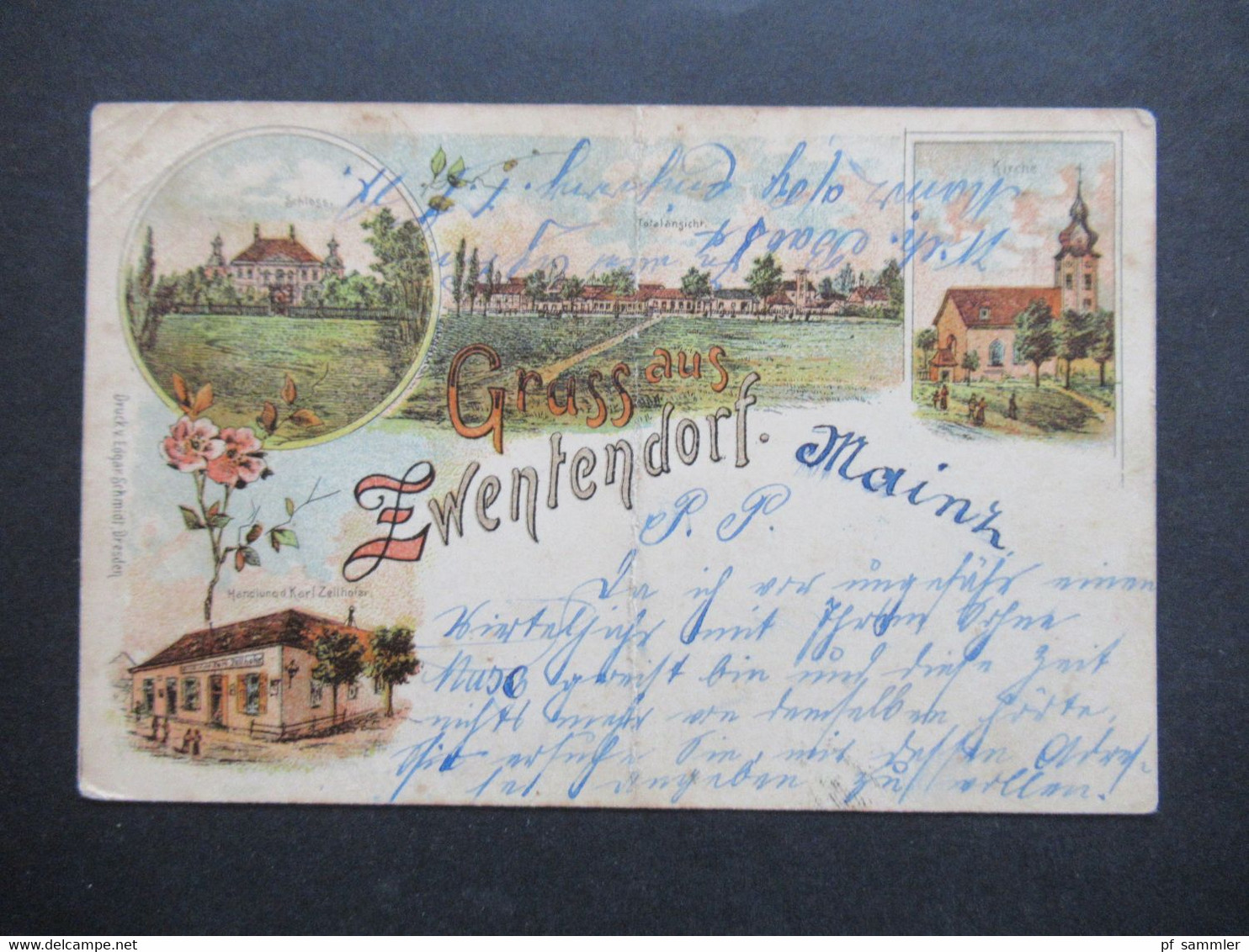 Österreich / DR 1903 Litho Gruss Aus Zwentendorf Mehrbildkarte Kirche Handlung Karl Zellhofer. Verlag Edgar Schmidt Dres - Greetings From...