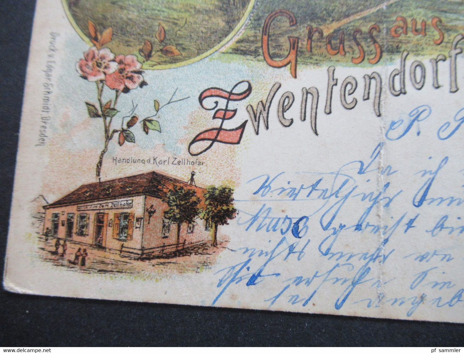 Österreich / DR 1903 Litho Gruss Aus Zwentendorf Mehrbildkarte Kirche Handlung Karl Zellhofer. Verlag Edgar Schmidt Dres - Gruss Aus.../ Grüsse Aus...