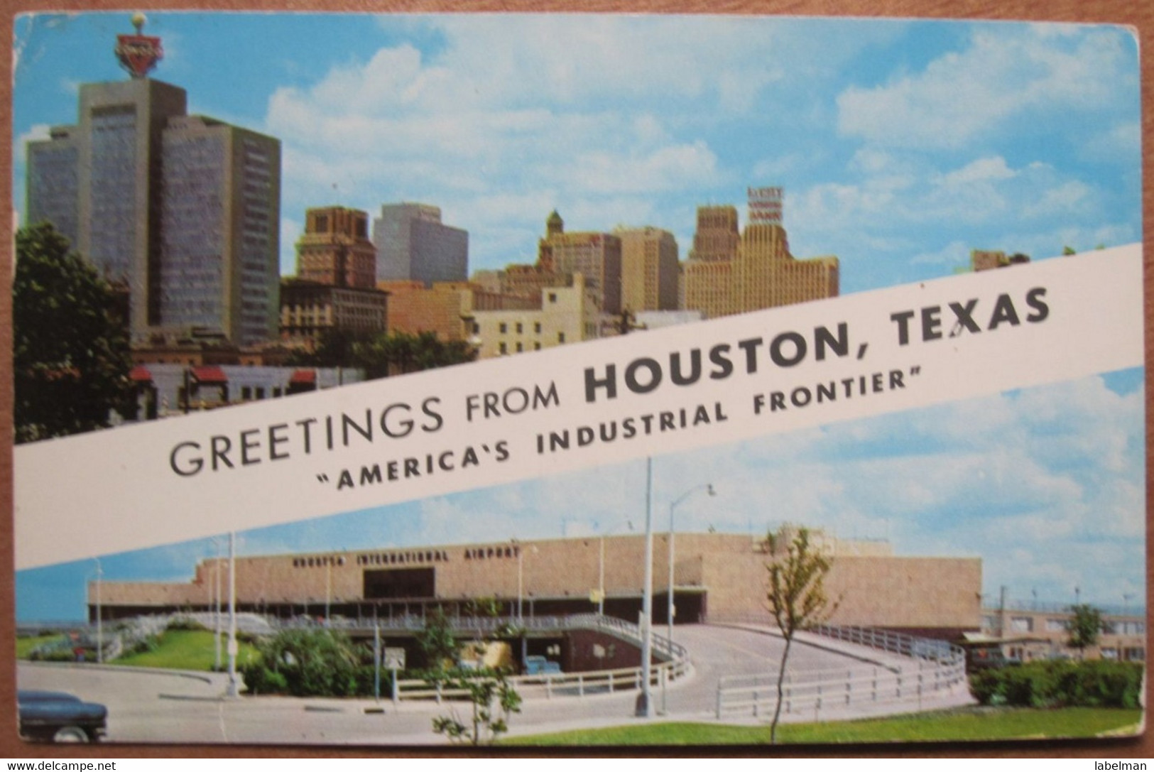 HOUSTON TEXAS INDUSTRY FRONTIER AIRPORT BUILDING USA UNITED STATES CARD ANSICHTSKARTE CARTOLINA POSTCARD PC STAMP - Austin