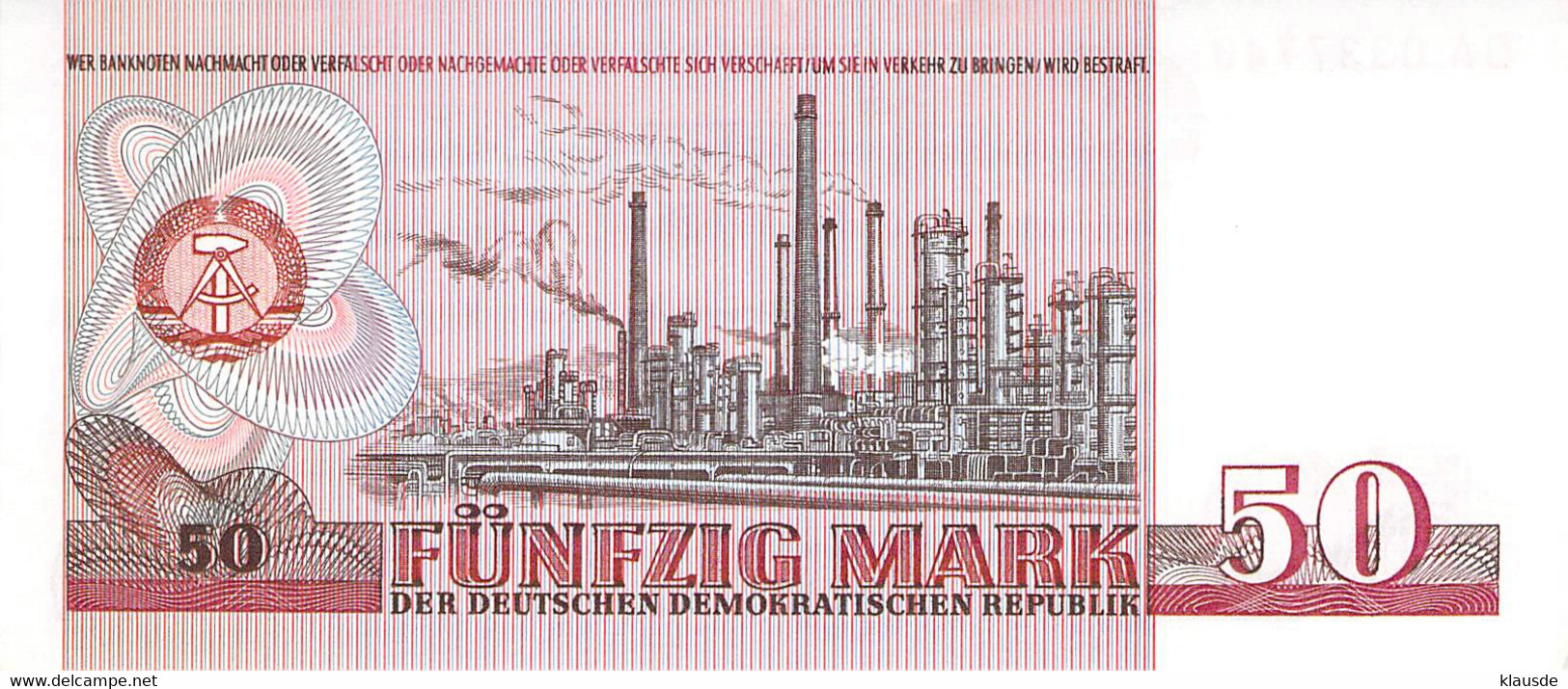 50 Mark Staatsbank Der DDR 1971 AU/EF (II) - 50 Mark