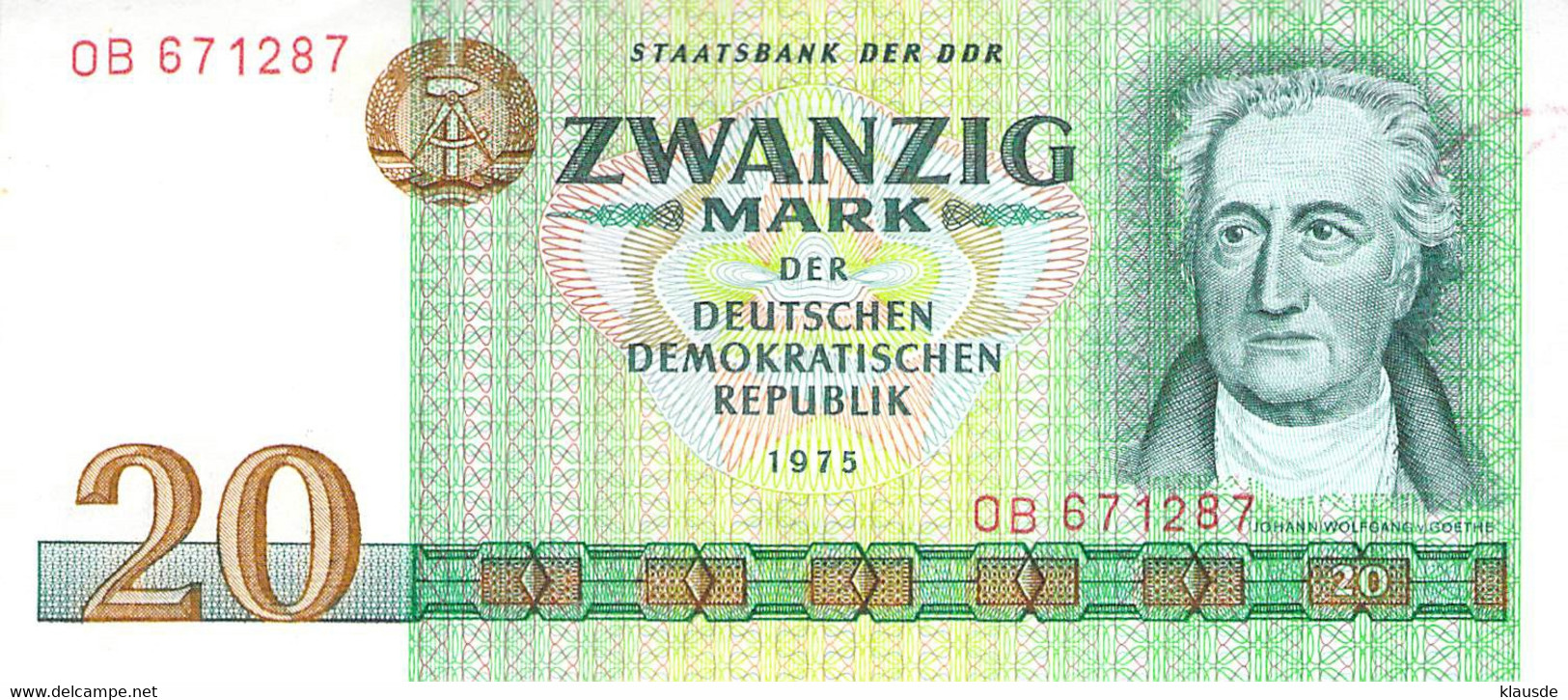 20 Mark Staatsbank Der DDR 1975 UNC (I) - 20 Mark