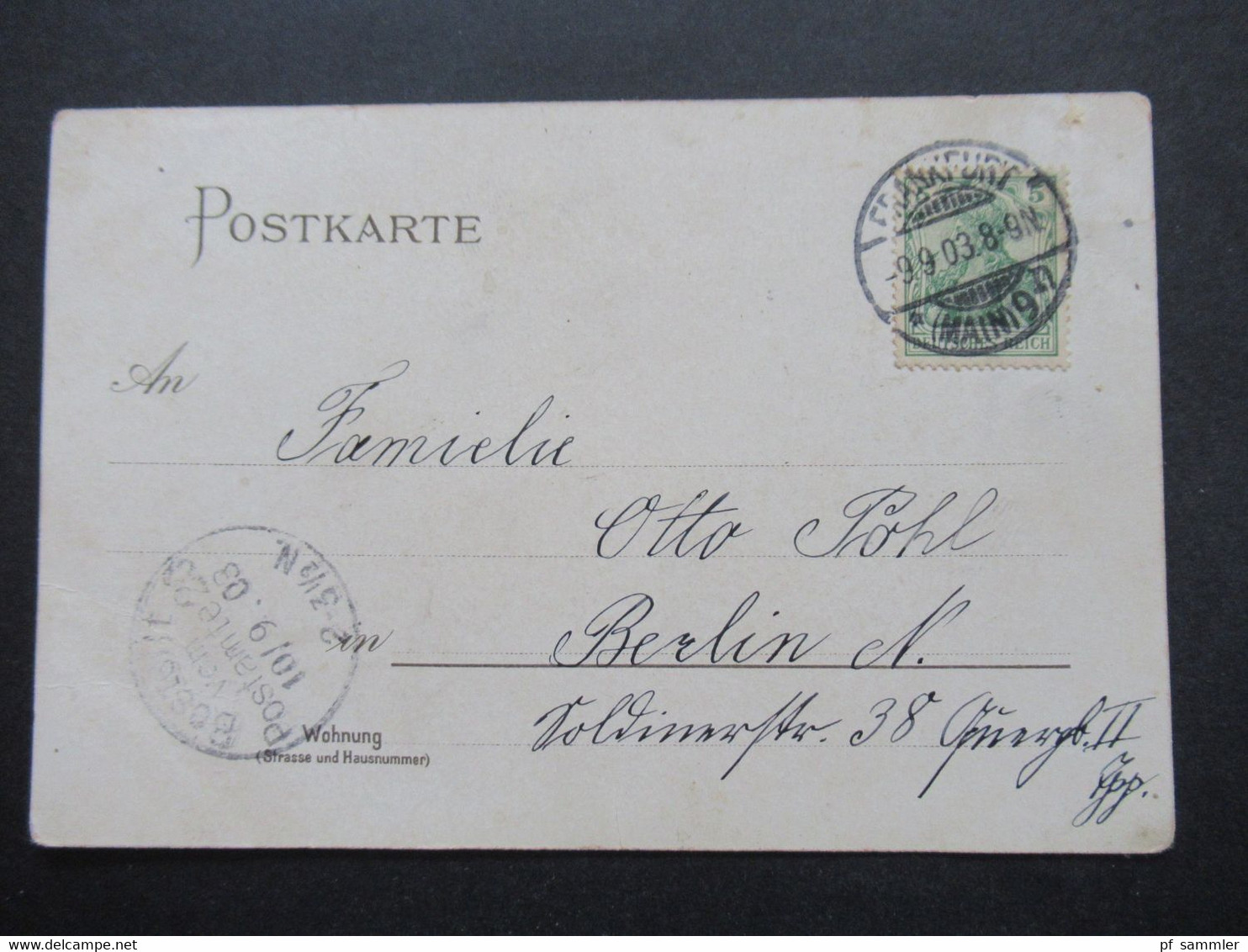 Deutsches Reich 1903 Litho AK Gruss Aus Frankfurt A/M Mehrbildkarte Denkmal Kaiser Wilhelm I. Neues Kaiserl. Postgebäude - Gruss Aus.../ Gruesse Aus...