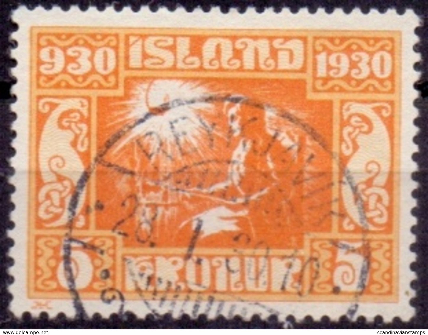 IJSLAND 1930 5kr Parlementsgebouw GB-USED - Gebruikt