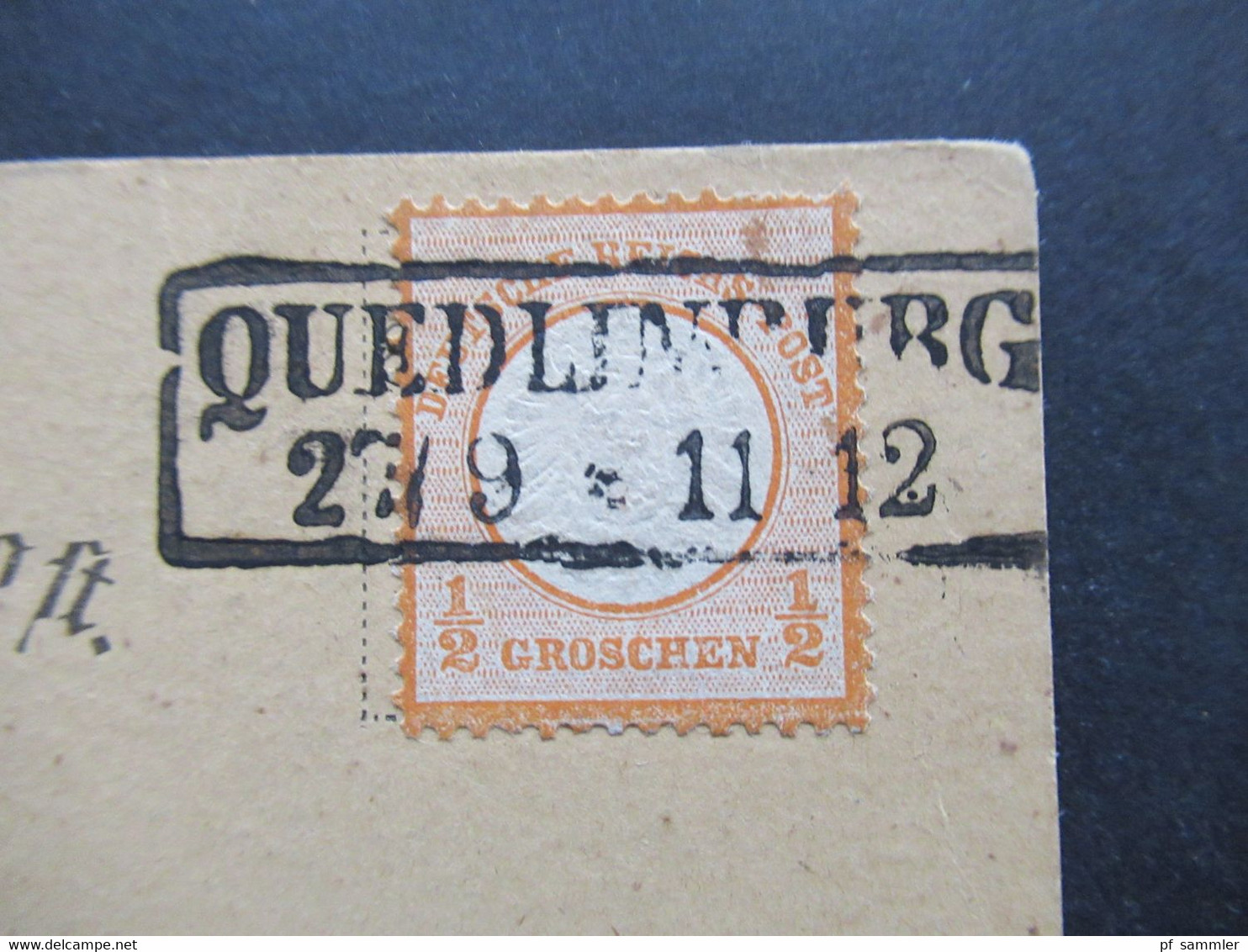 1872 Großer Brustschild Nr. 18 EF Auf Postkarte Der Deutschen Reichspost Nachverwendeter Ra2 Quedlinburg - Lettres & Documents