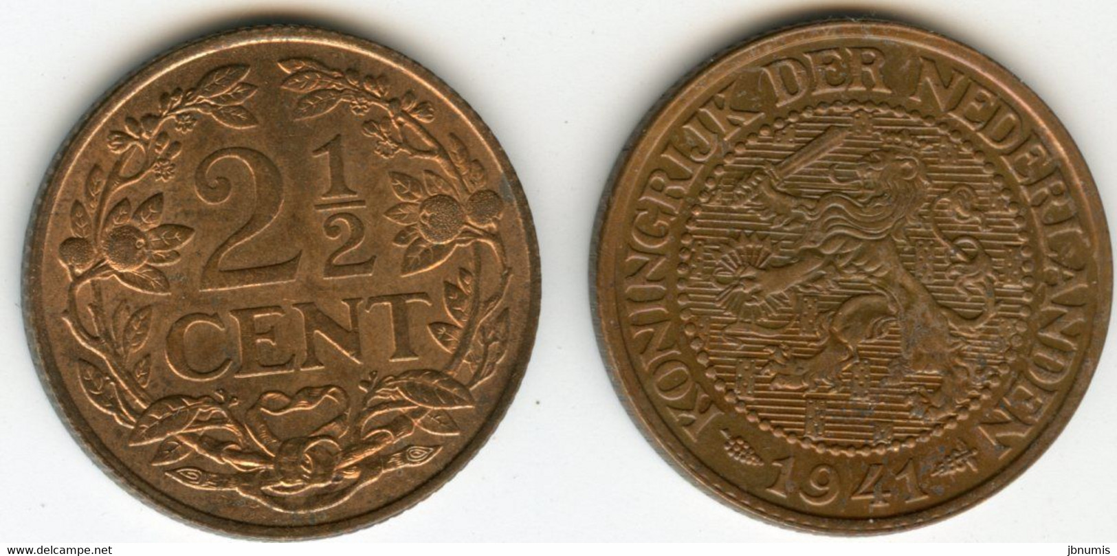 Pays-Bas Netherland 2 1/2 Cents 1941 UNC KM 150 - 2.5 Centavos