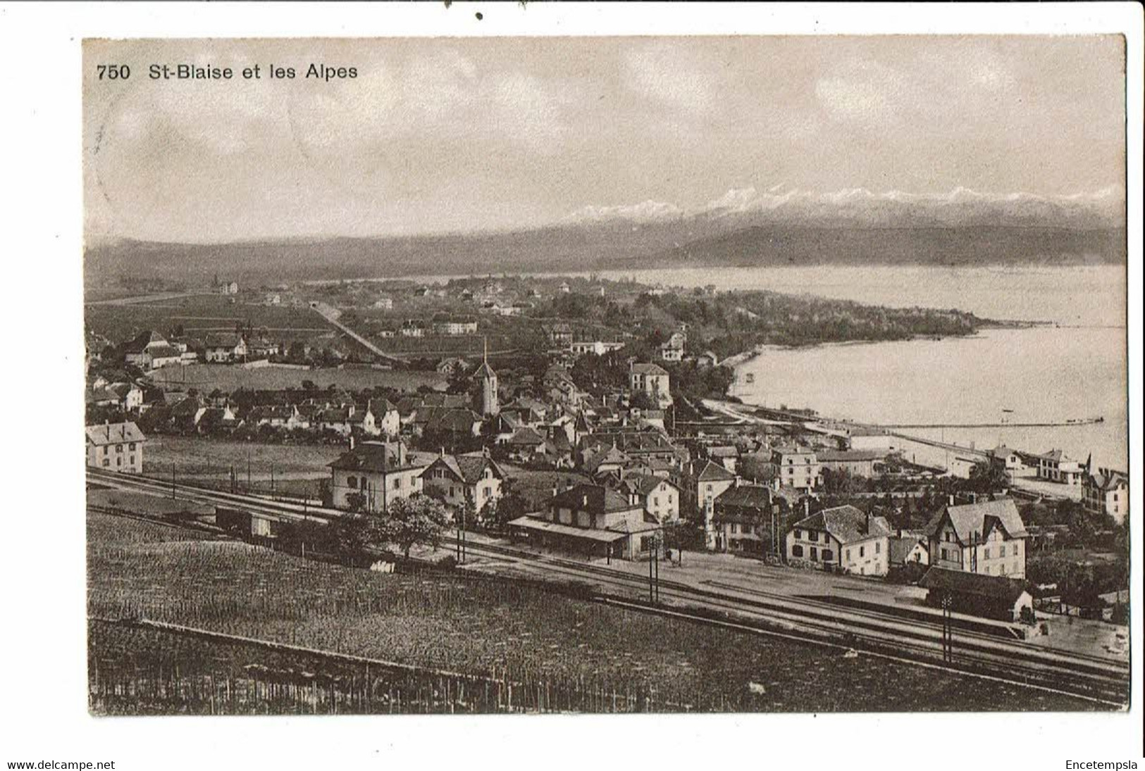 CPA-Carte Postale-Suisse -Neuchâtel Saint Blaise Et Les Alpes--1912   VM25424d - Saint-Blaise