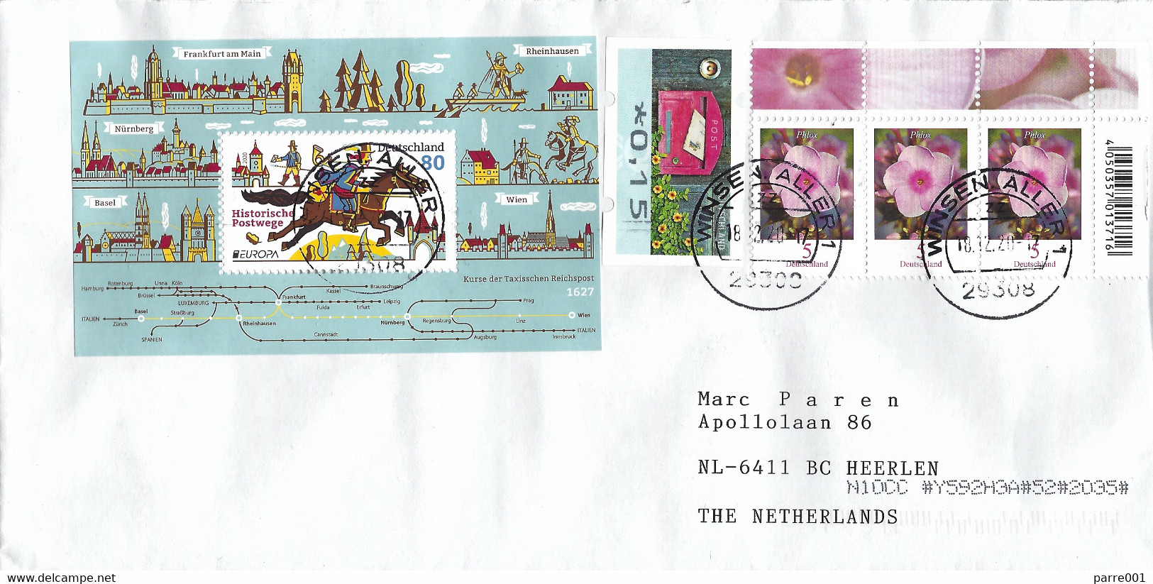 Germany 2020 Winsen EUROPA CEPT Postal Routes ATM Phlox Flower Cover - 2020