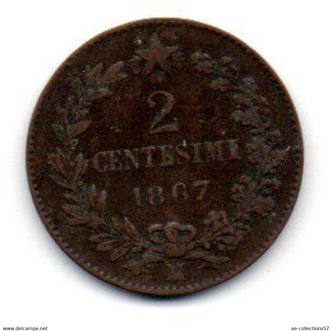 Italie -  2 Centesismi 1867 W - TB - 1861-1878 : Vittoro Emanuele II