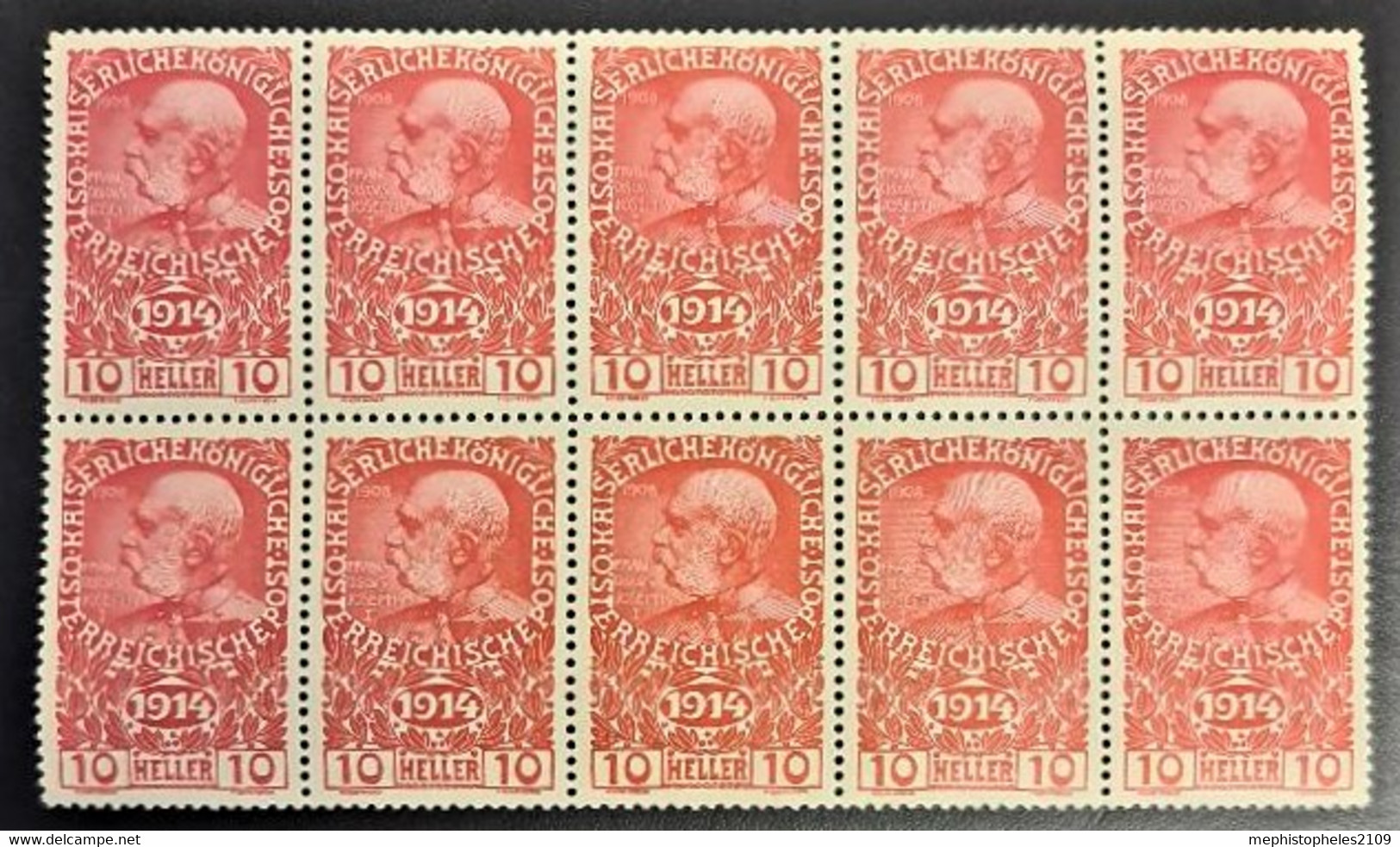 AUSTRIA 1910 - MNH - ANK 166 - Block Of 10! - "80. Geburtstag Kaiser Franz Josephs" - Neufs