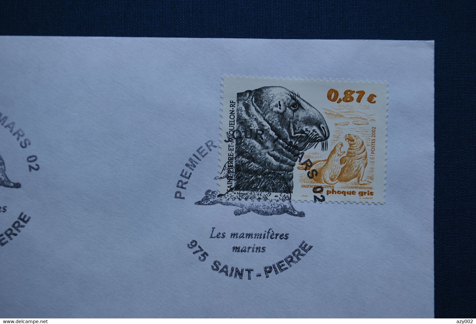 St Pierre & Miquelon Timbre N° 775 -"Le Phoque Gris" Sur Lettre - Oblitération 1er Jour Du 07 Mars 2002 - Lettres & Documents