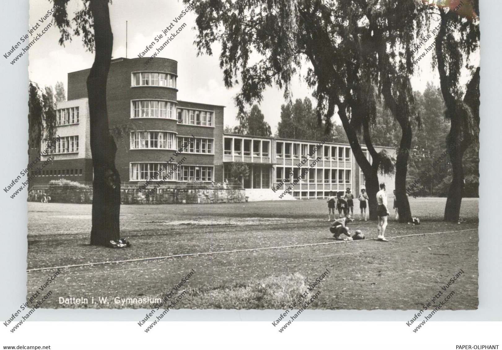 4354 DATTELN, Gymnasium, Rücks. Klebereste - Datteln