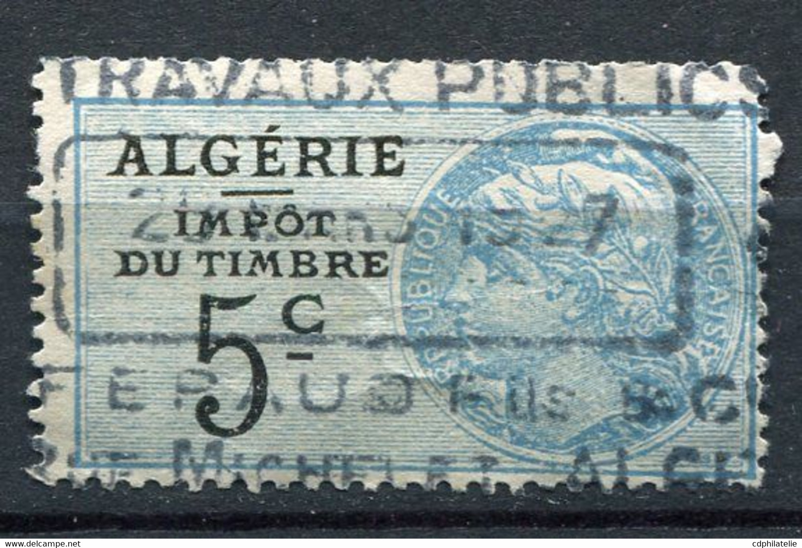 ALGERIE TIMBRE FISCAL " ALGERIE IMPOT DU TIMBRE 5c " OBLITERE - Used Stamps