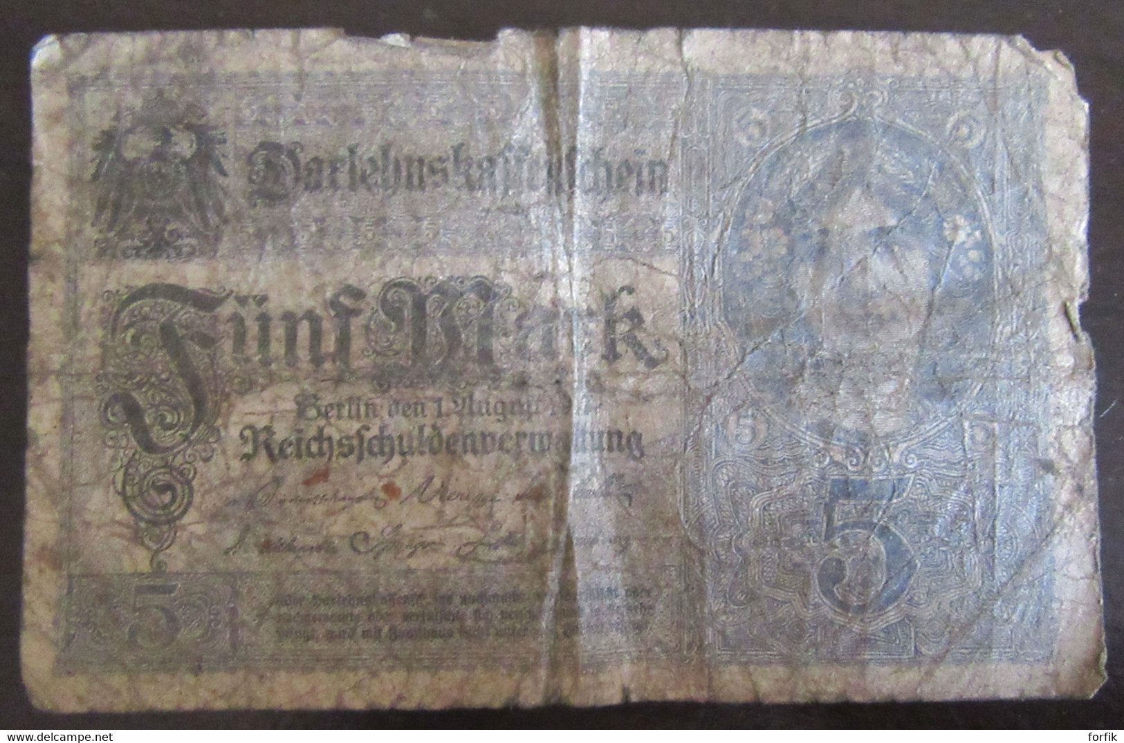 Allemagne - 6 Billets Dont Ein Mark 1914 - Etats D'usage - Collections