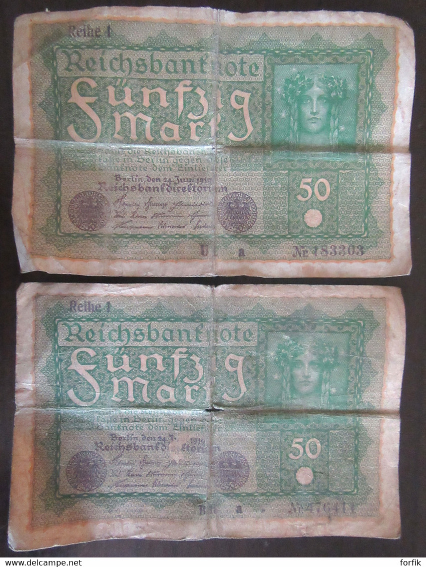 Allemagne - 6 Billets Dont Ein Mark 1914 - Etats D'usage - Collections