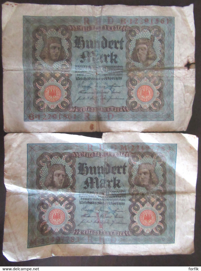 Allemagne - 6 Billets Dont Ein Mark 1914 - Etats D'usage - Collections