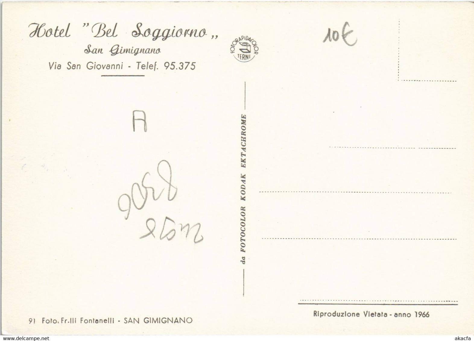 CPA Hotel Bel Saggiorno San Gimignano ITALY (805197) - Rivoli
