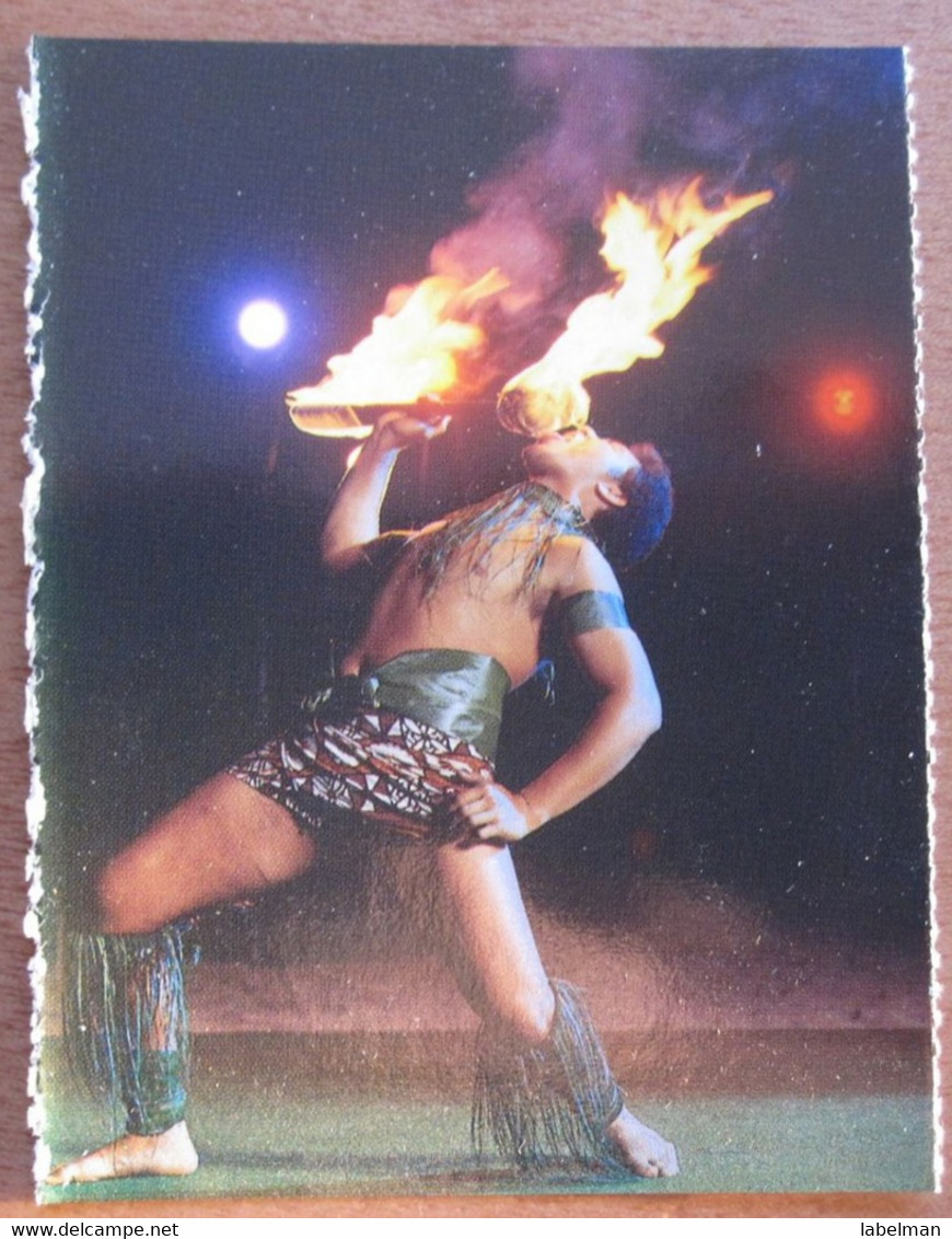 UNITED STATES USA HAWAI FIRE KNIFE DANCER POLYNESIAN PARADISE MINI POSTCARD PICTURE CARTOLINA ANSICHTSKARTE PHOTO CARD - Kauai