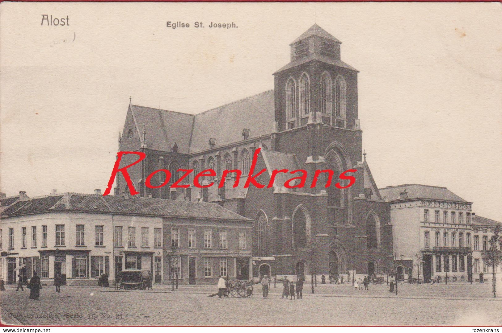 Aalst Alost Eglise St Joseph Geanimeerd Estaminet St Eloy (?) J. Meert Tabak Cigaren Snuif (In Zeer Goede Staat) - Aalst